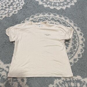 PINK Victoria's Secret Cream Short Sleeve Tee